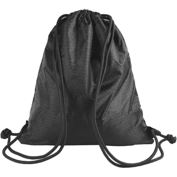 Drawstring Backpack Bag, Waterproof Draw String Back Sack with Zip Pocket, Gym - Picture 2 of 7